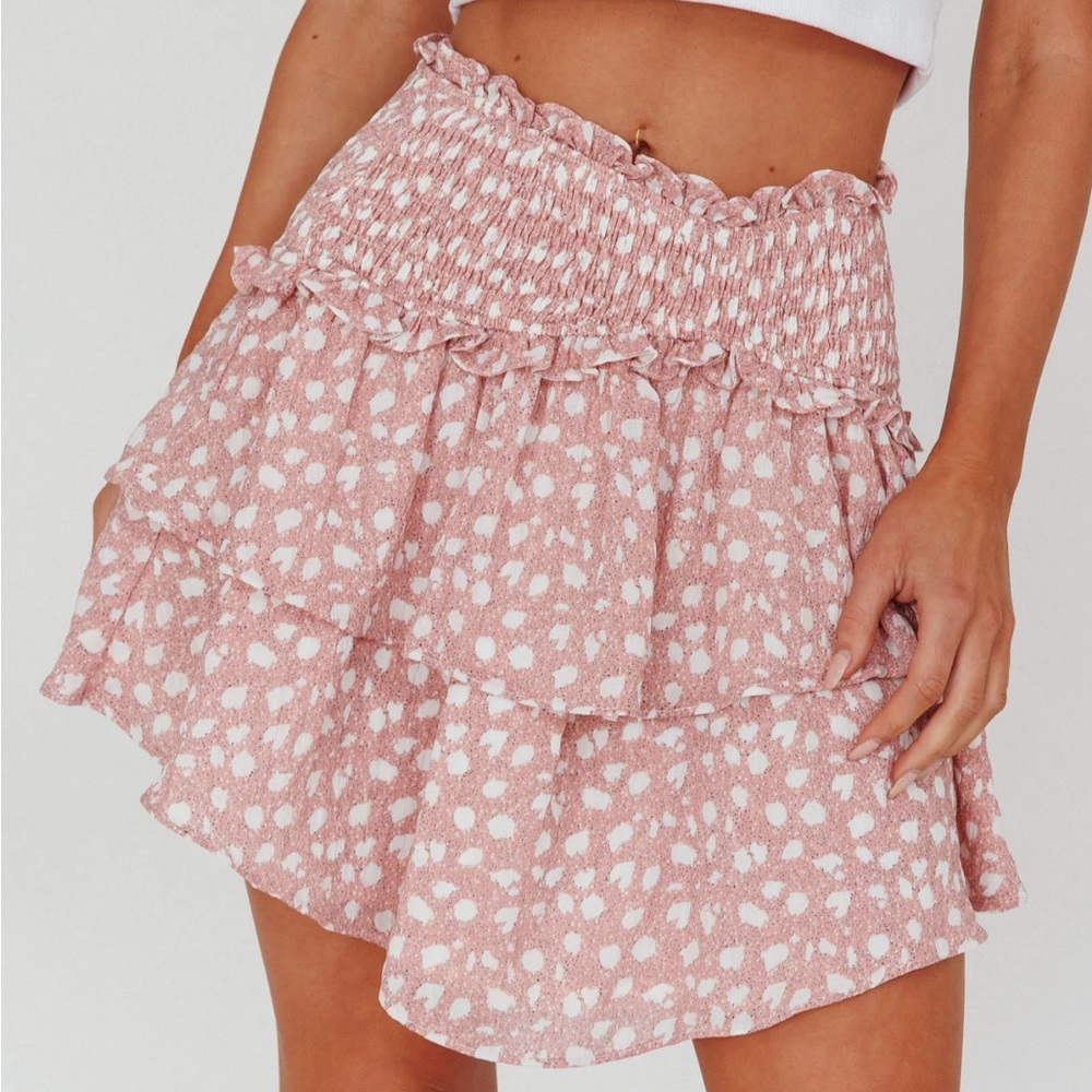 Selfie Leslie Pink Floral Mini Skirt